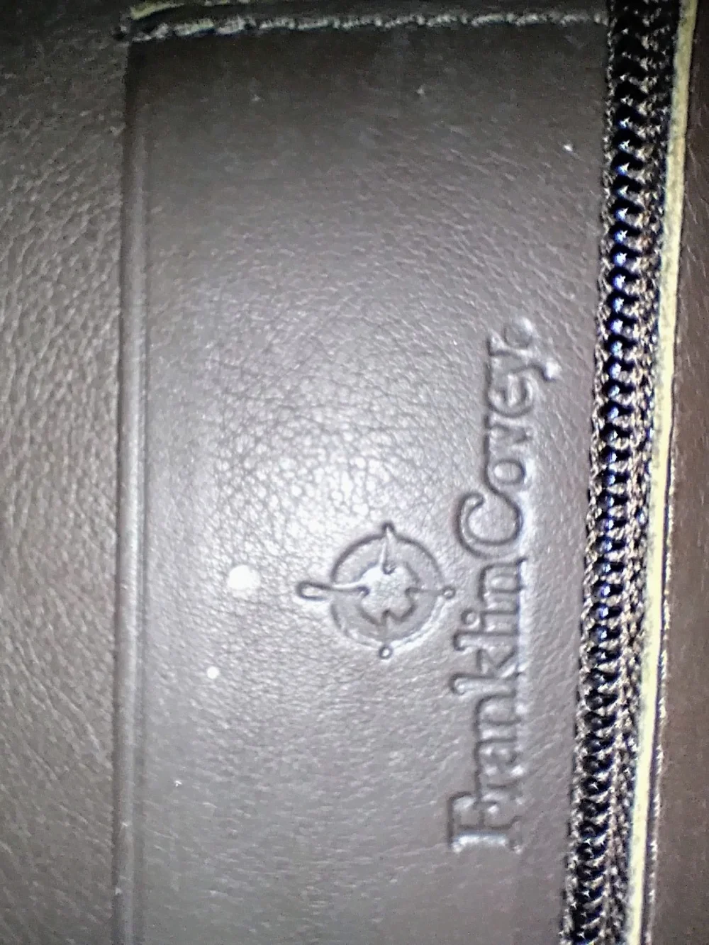 Vtg Brown Leather Zip Organizer  Gold Accents 10k GP Cross Mechanical Pencil